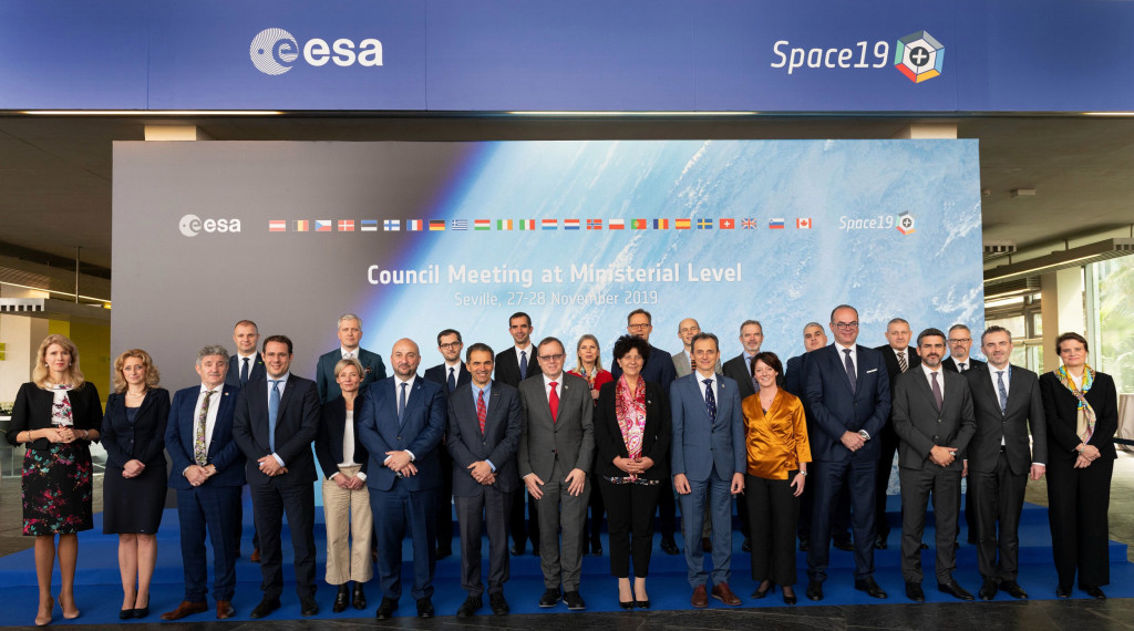 Undated handout photo issued by the ESA of representatives from the agency's member states gathered for a ministerial council. The UK Space Agency has committed ??374 million a year to the European space programme. PA Photo. Issue date: Thursday November 28, 2020. The funding will contribute towards international space initiatives to address climate change, deliver high-speed mobile technology and return the first samples from Mars. See PA story SCIENCE ESA. Photo credit should read: Stephane Corvaja/ESA/PA Wire NOTE TO EDITORS: This handout photo may only be used in for editorial reporting purposes for the contemporaneous illustration of events, things or the people in the image or facts mentioned in the caption. Reuse of the picture may require further permission from the copyright holder.